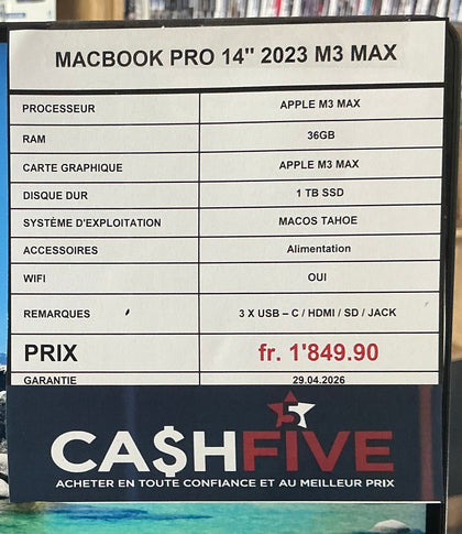 MacBook Pro 14’’ M3 Max 36GB / 1TB 