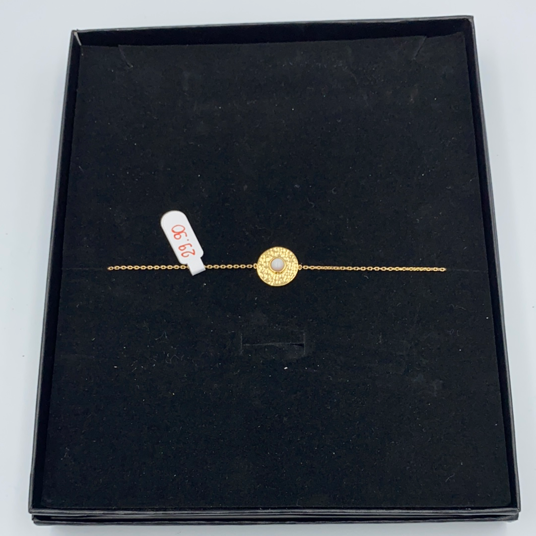 Bracelet avec pierre de Nacre en Plaqué Or