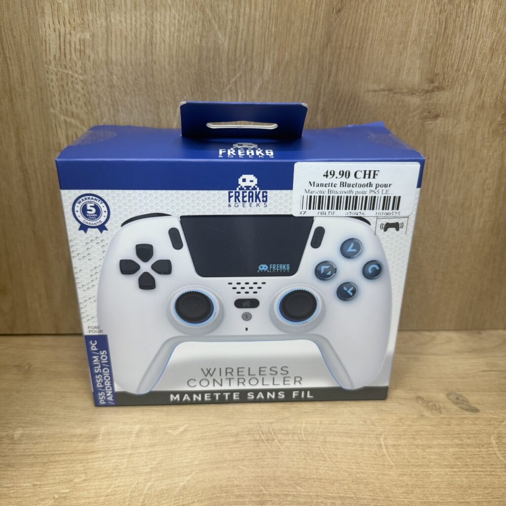 Manette Bluetooth pour PS5 LED – Blanche Neuf