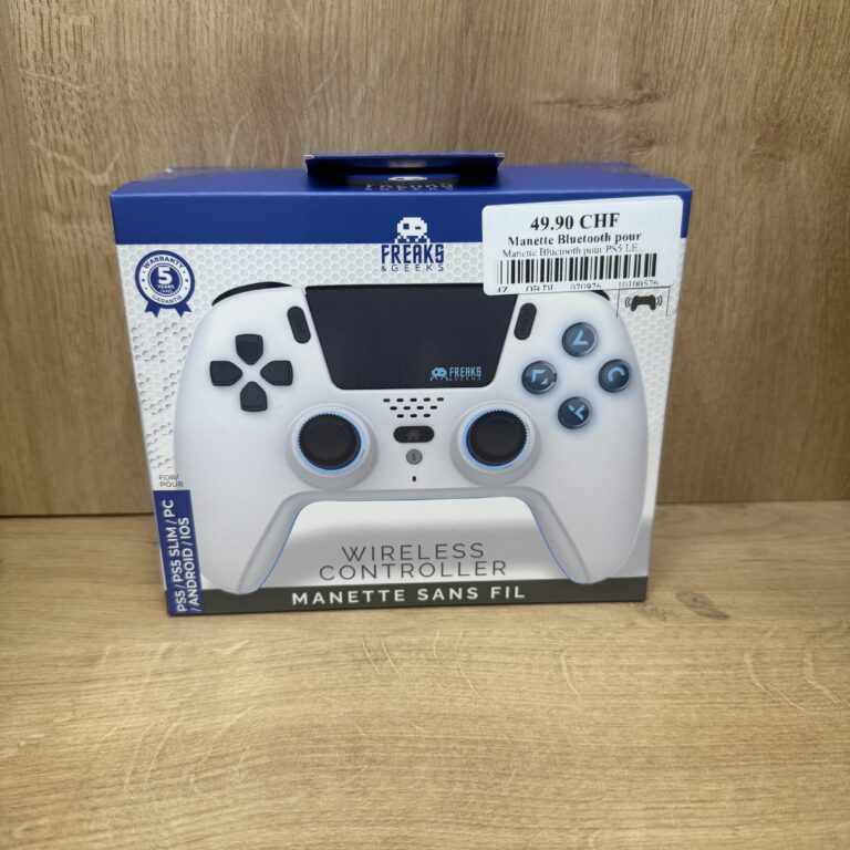 Manette Bluetooth pour PS5 LED – Blanche Neuf