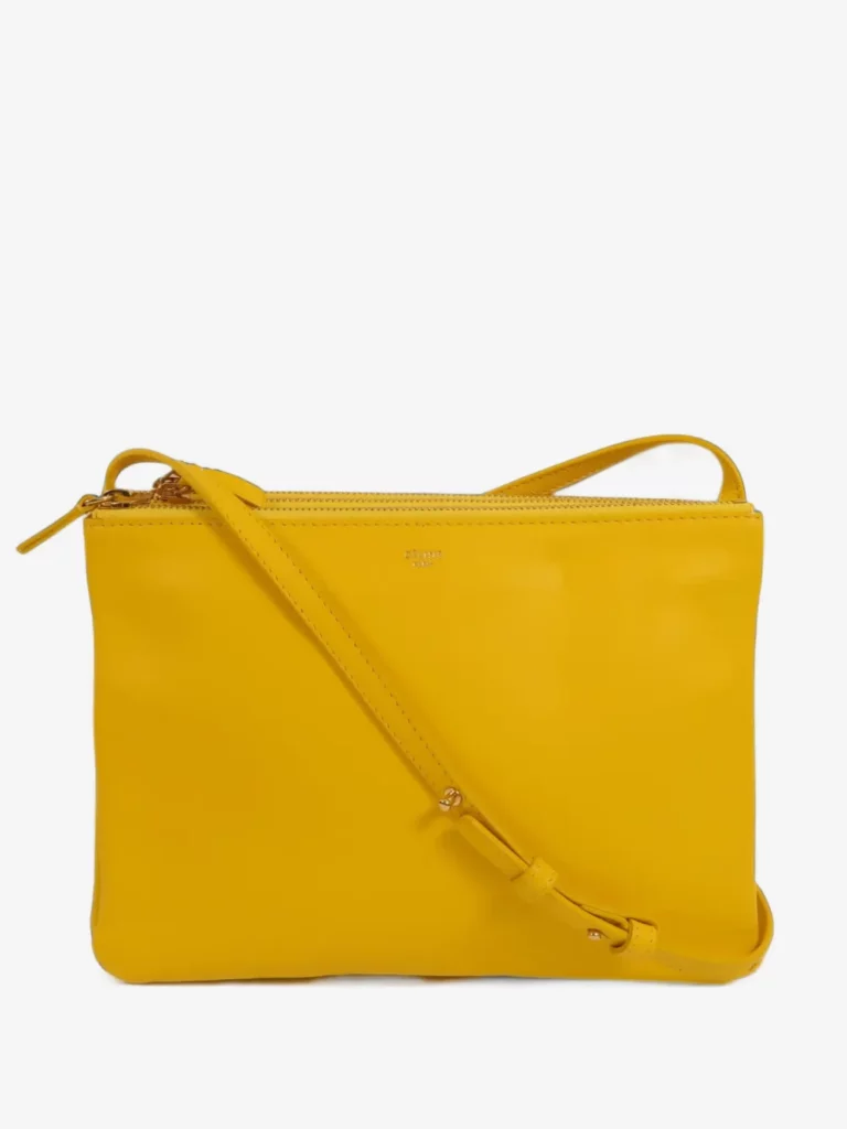 Sac à Main Celine Trio en cuir Jaune